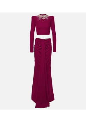 Miss Sohee Gemma embellished crop top and maxi skirt set