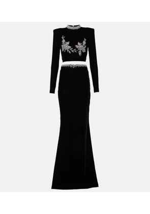 Miss Sohee Embroidered crop top and maxi skirt