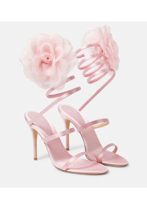 Magda Butrym Floral-applique satin sandals