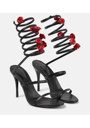 Magda Butrym Floral-applique satin sandals
