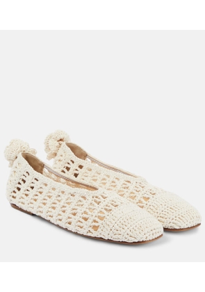 Magda Butrym Floral-applique crochet ballet flats