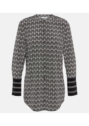 Veronica Beard Acacia logo silk-blend blouse