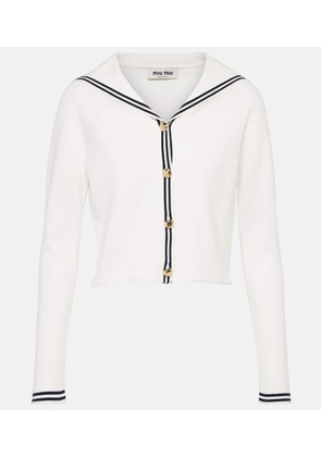 Miu Miu Striped cotton-blend cardigan