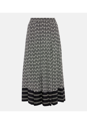 Veronica Beard Norris logo silk-blend midi skirt