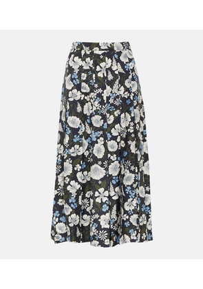 Veronica Beard Norris pleated silk-blend midi skirt