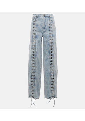 Rotate Lace-detail straight jeans