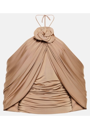 Magda Butrym Floral-applique halterneck jersey top