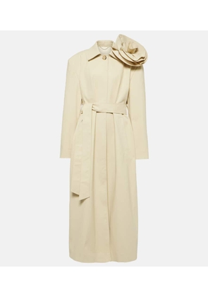 Magda Butrym Floral-applique cotton gabardine trench coat