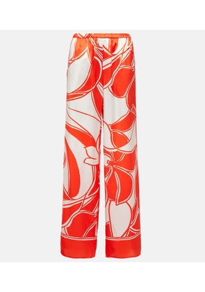 SIR Ramona printed silk satin wide-leg pants