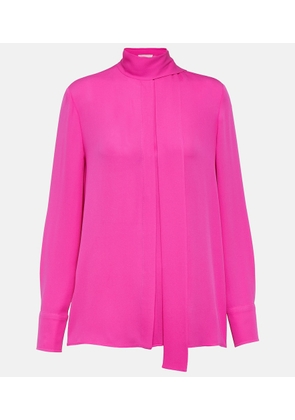 Valentino Tie-neck silk georgette blouse