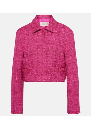Valentino VGold cropped lame tweed jacket