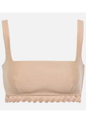 Valentino Scalloped cotton-blend bra top