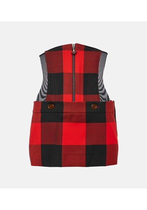 Vivienne Westwood Foam checked virgin wool miniskirt
