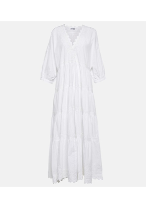 Juliet Dunn Embroidered cotton poplin maxi dress