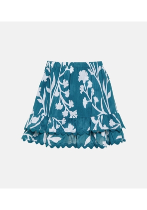 Juliet Dunn Majorelle tiered cotton miniskirt