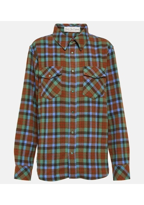 God's True Cashmere Moss tartan cashmere shirt
