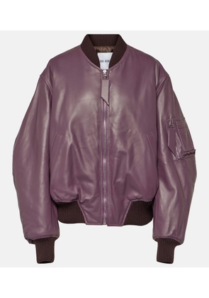 The Attico Anja leather bomber jacket
