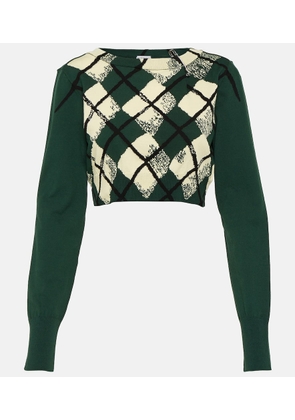 Burberry Argyle cropped cotton sweater