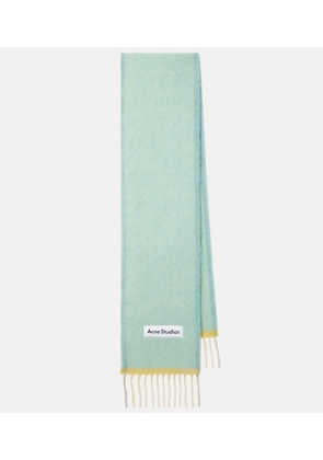 Acne Studios Logo fringed wool-blend scarf
