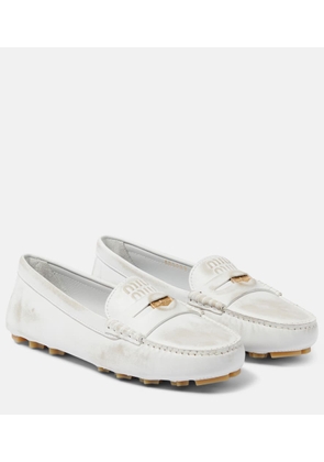 Miu Miu Distressed suede penny loafers