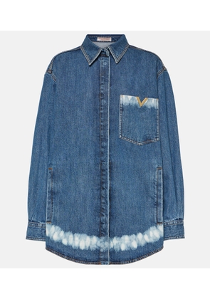 Valentino VGold distressed denim shirt