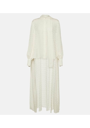 Valentino Toile Iconographe tie-neck silk blouse