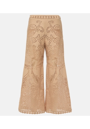 Valentino Guipure lace wide-leg pants