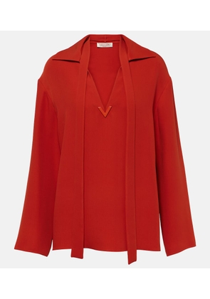 Valentino Tie-neck silk blouse