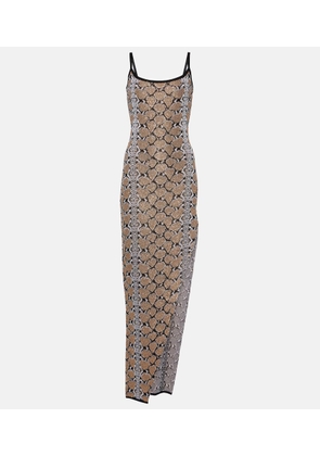 Balmain Snake-print maxi dress