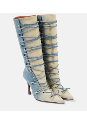 Acne Studios Bitten denim knee-high boots