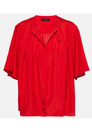 Joseph Bristow gathered silk blouse