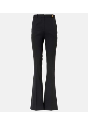 Versace High-rise wool-blend flared pants
