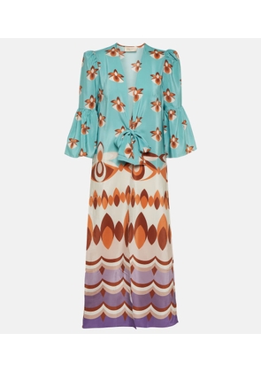Adriana Degreas Vintage printed silk maxi dress