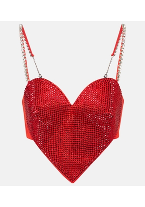 Area Embellished wool crop top