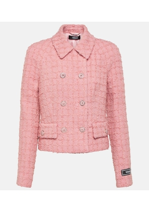 Versace Double-breasted boucle tweed jacket