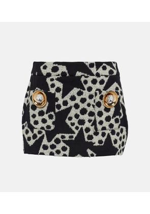 Area Embellished jacquard miniskirt