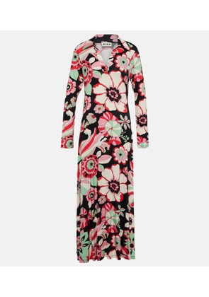 Rixo Tillie floral jersey midi dress