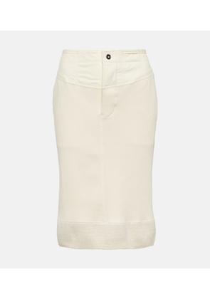 Bottega Veneta Ribbed-knit cotton jersey midi skirt