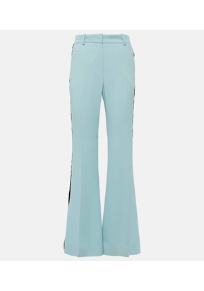 Nina Ricci Velvet-trimmed cady flared pants