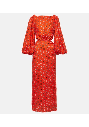 Johanna Ortiz Printed linen midi dress