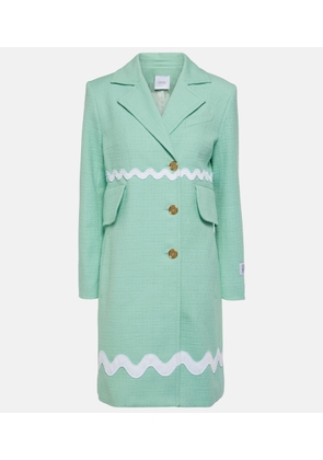 Patou Single-breasted cotton-blend tweed coat