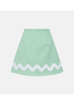 Patou High-rise cotton-blend tweed miniskirt