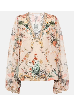 Camilla Floral silk blouse