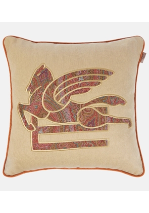 Etro Pegaso jacquard linen cushion