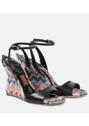 Missoni Zig Zag leather wedge sandals