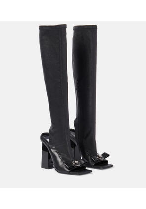 Versace Gianni Ribbon leather knee-high boots