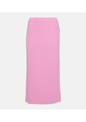 Jardin des Orangers High-rise ribbed-knit cashmere midi skirt