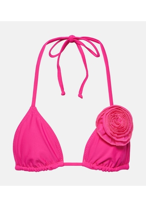 Same Floral-applique triangle bikini top