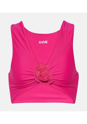 Same Rose floral-applique bikini top