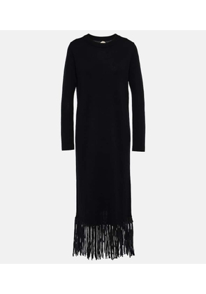 Jardin des Orangers Fringed wool and cashmere midi dress